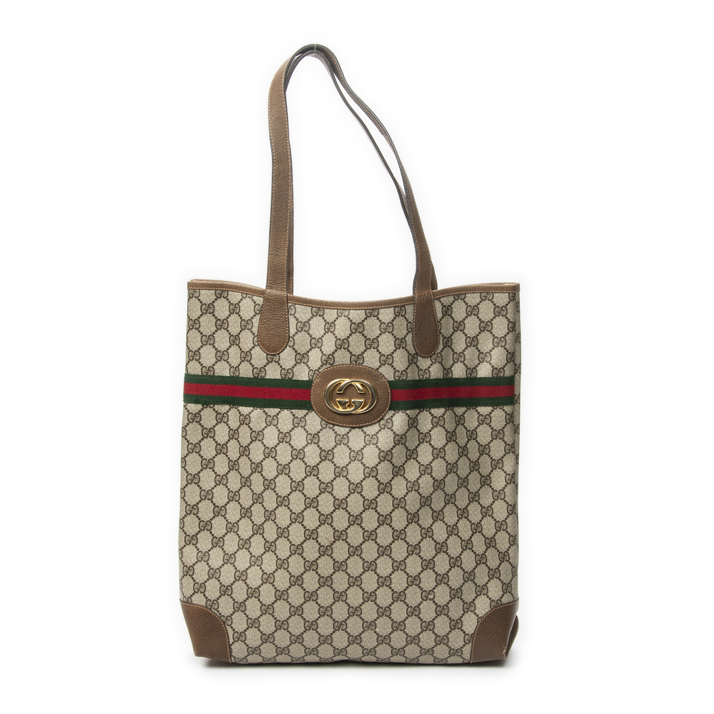 Gucci Vintage Web Vertical Tote - Picture 1 of 10
